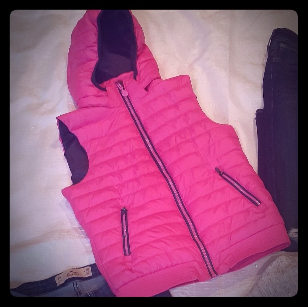 H&M Hot Pink Hooded Vest - Youth